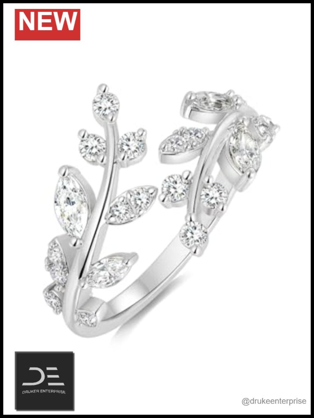 925 Sterling Silver Yellow Gold Plated CZ Inlaid Marquise Sapphire Leaf